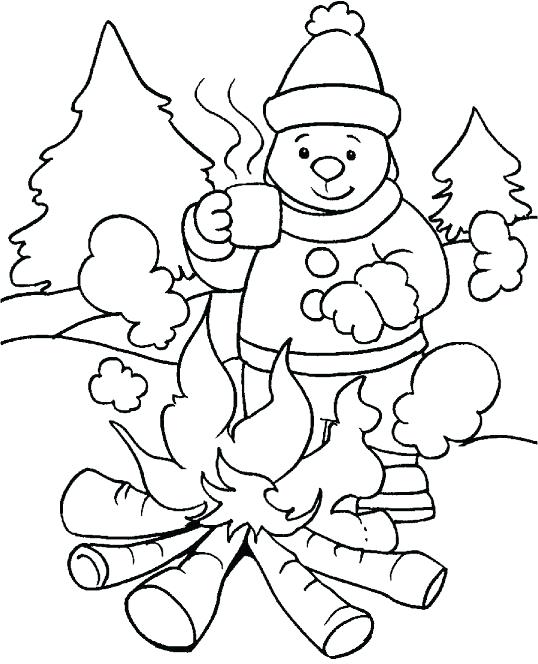 538x664 Coloring Pages Winter Cute Bunnies And Snowman Free Winter