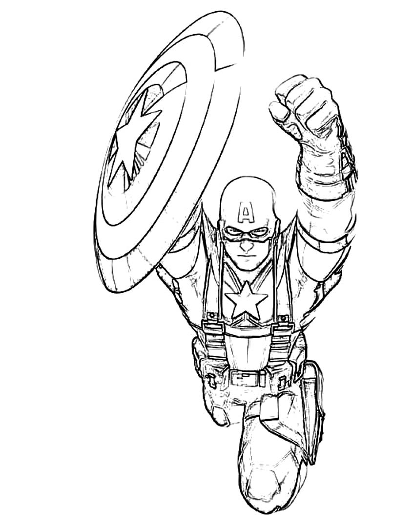 850x1082 Captain America Winter Soldier Coloring Pages