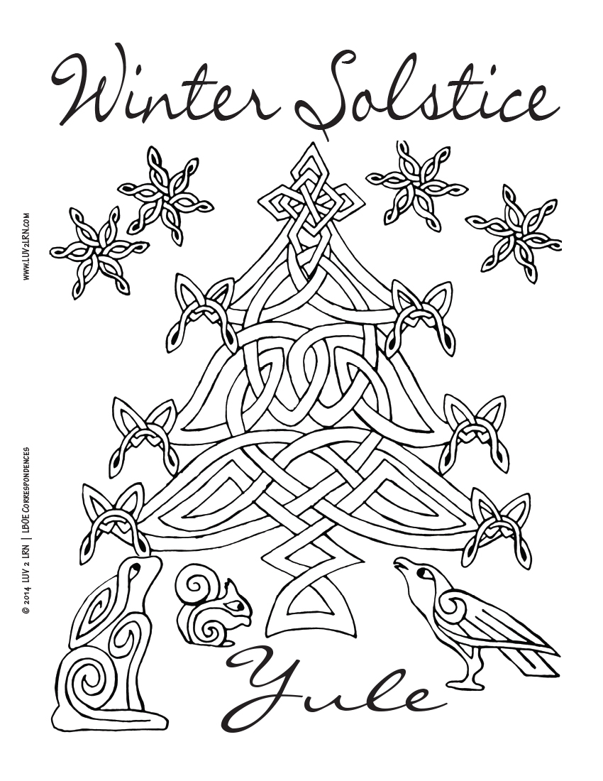 850x1100 Luv 2 Lrn Printable Page {English} Winter Solstice Yule