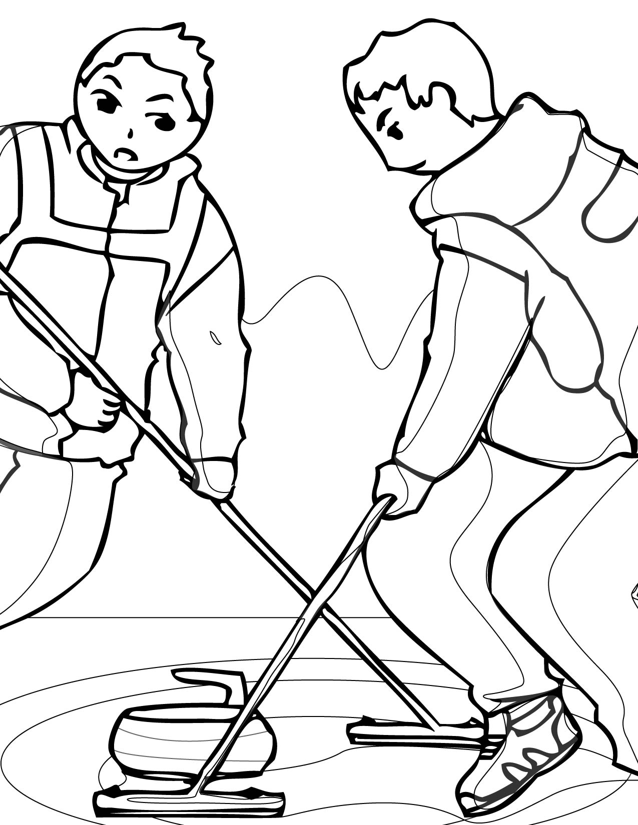1275x1650 Curling Coloring Page