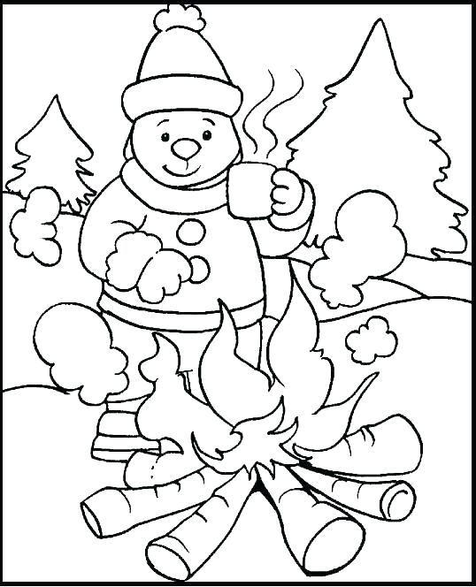 538x664 Coloring Pages Winter Winter Color Sheet Preschool 4 Seasons Color