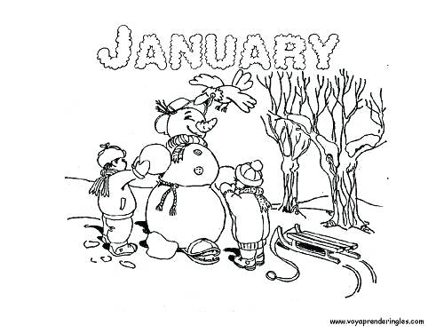 500x375 Free Winter Time Coloring Pages Snowman Bell Page
