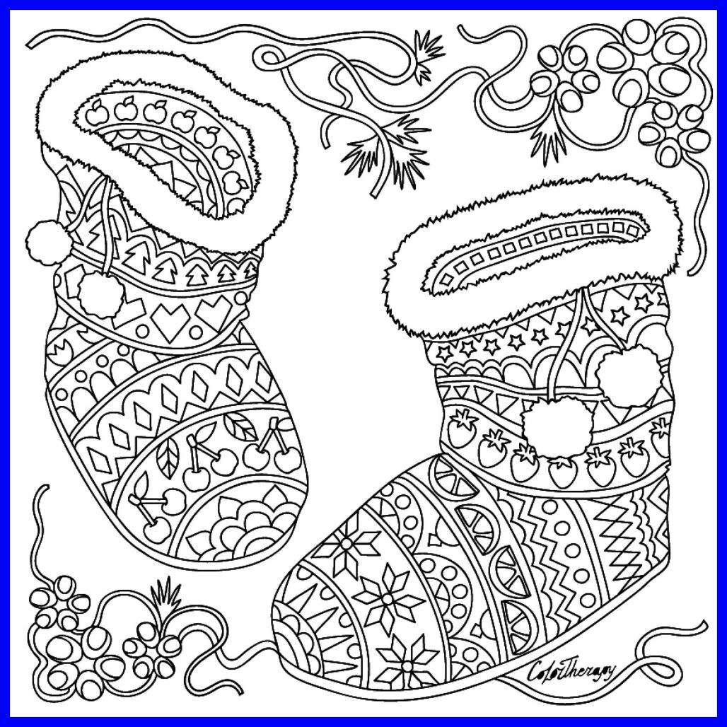 1028x1028 Best Christmas Booties Coloring Page Colortherapy Shoes Image