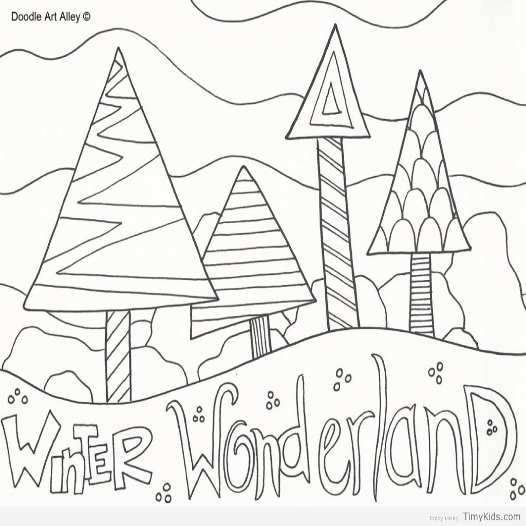 1024x1024 Winter Wonderland Coloring Page Timykids Within Winter Wonderland