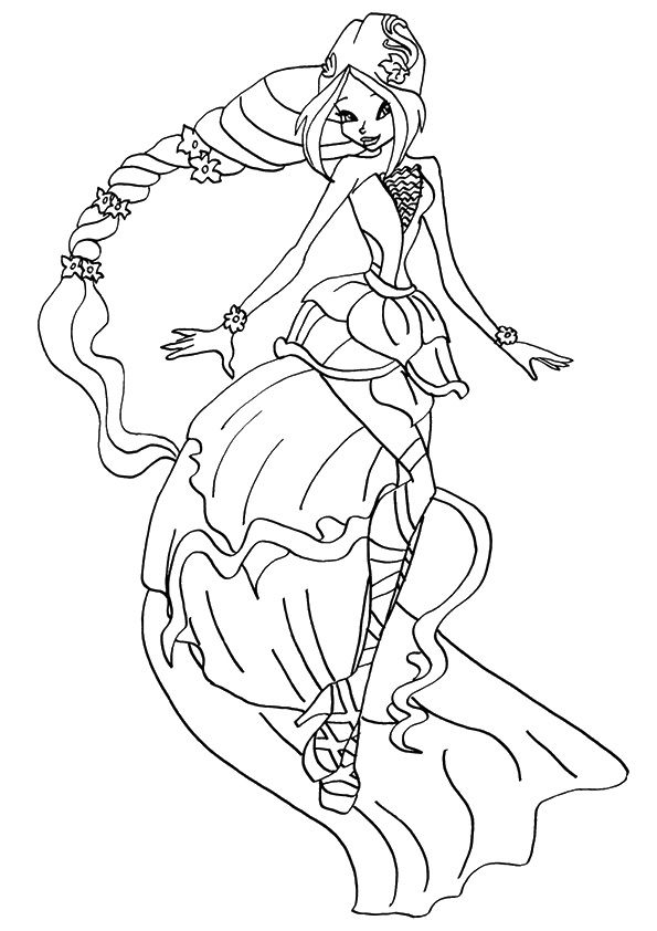 595x842 Print Coloring Image Winx Club, Adult Coloring And Coloring Books