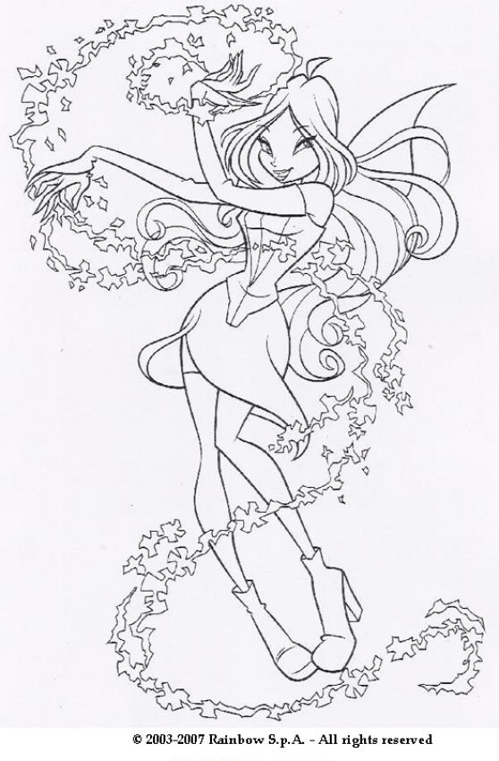 558x850 Flora The Winx Club Fairy Coloring Pages