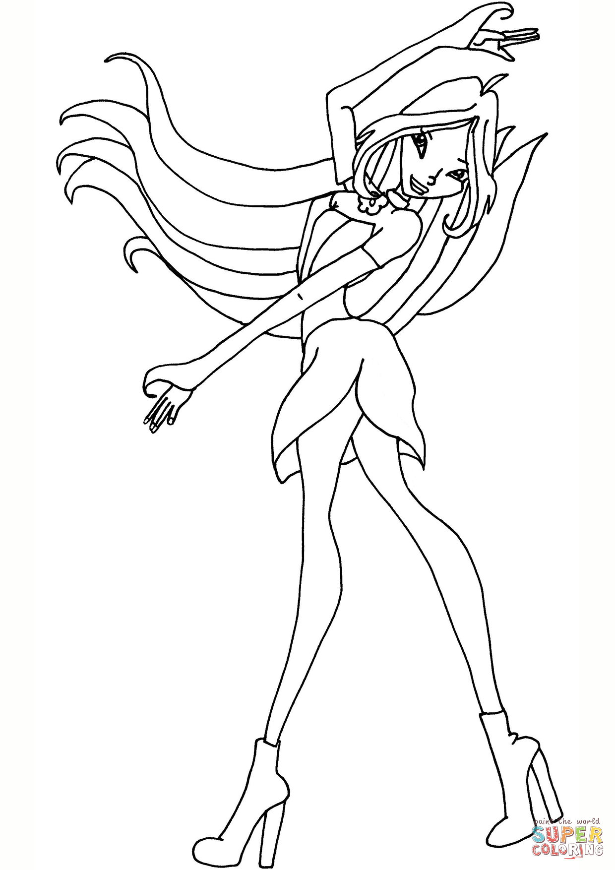 1240x1754 Lifetime Winx Coloring Pages Flora Page Free P
