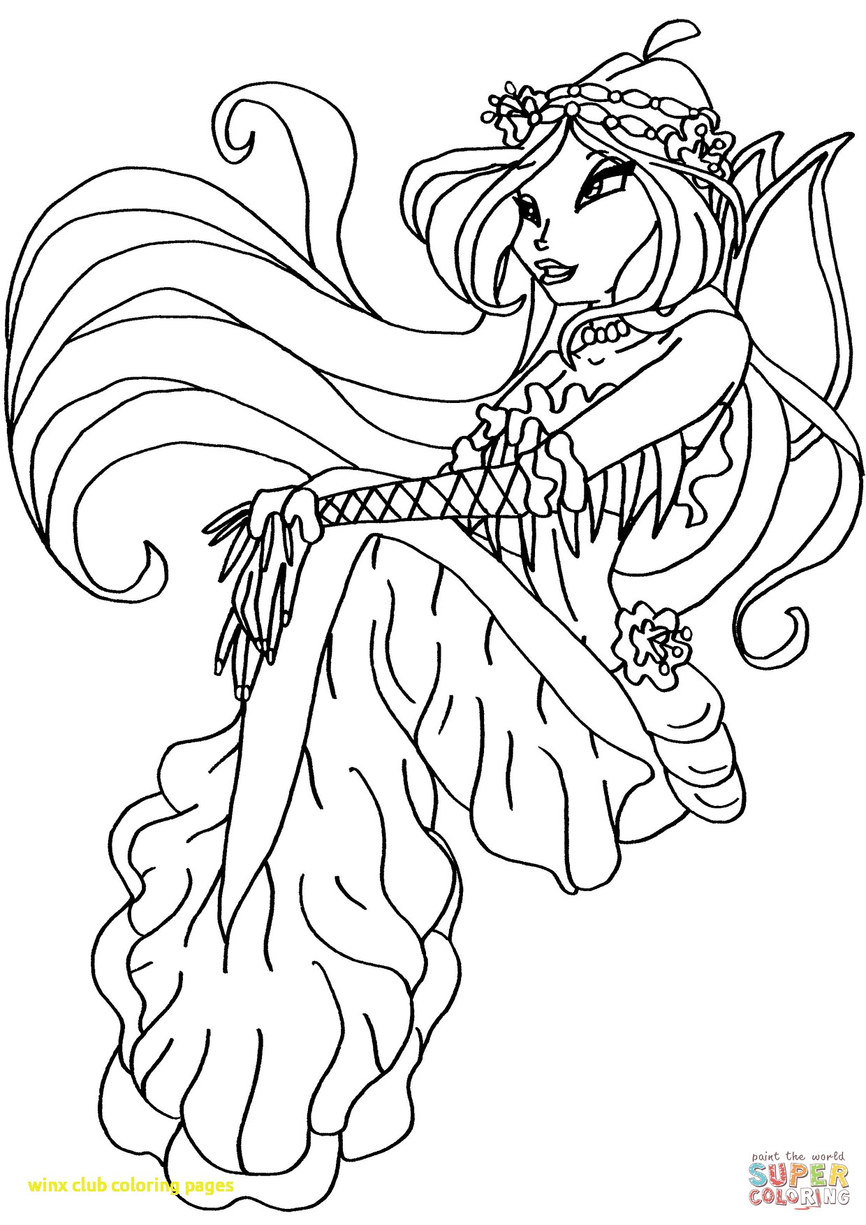1240x1754 Winx Club Coloring Pages With Winx Club Mermaid Flora Coloring
