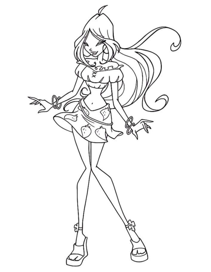 707x909 Winx Club Coloring Pages Flora