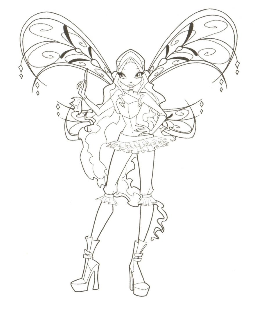 878x1073 Darcy Winx Club Coloring Page Free Printable Animations Pages