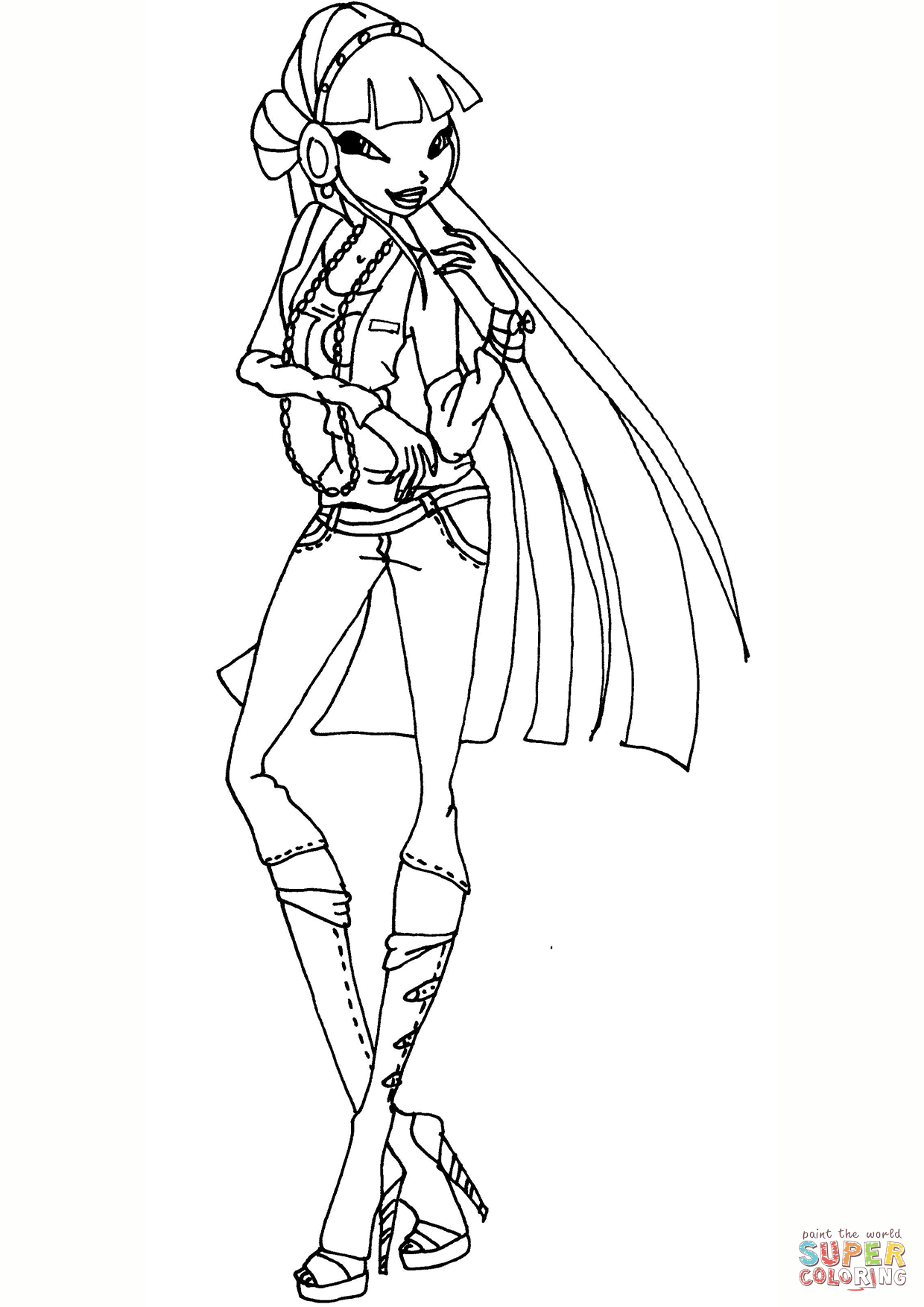 1240x1754 Unconditional Winx Club Coloring Pages Musa Ne