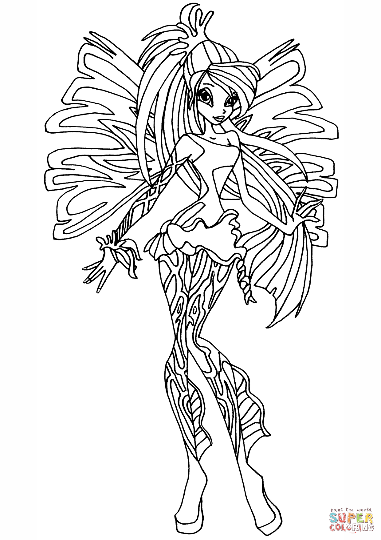 1240x1754 Winx Club Sirenix Bloom Coloring Page Free Printable Coloring