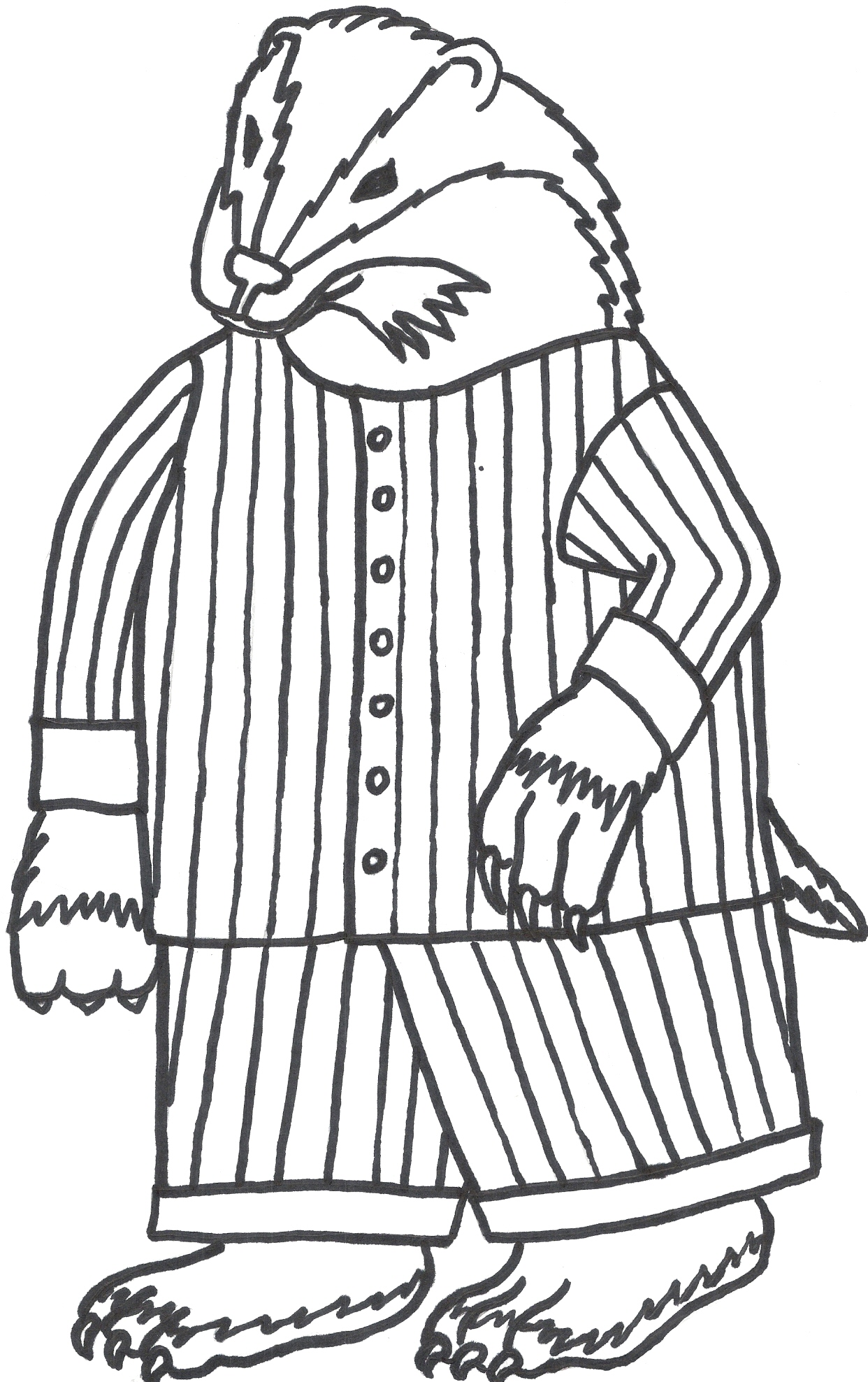 1242x1977 Badger Coloring Page
