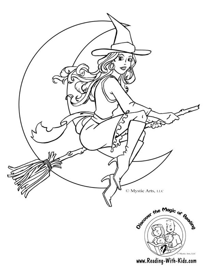 668x864 Halloween Witch Coloring Pages