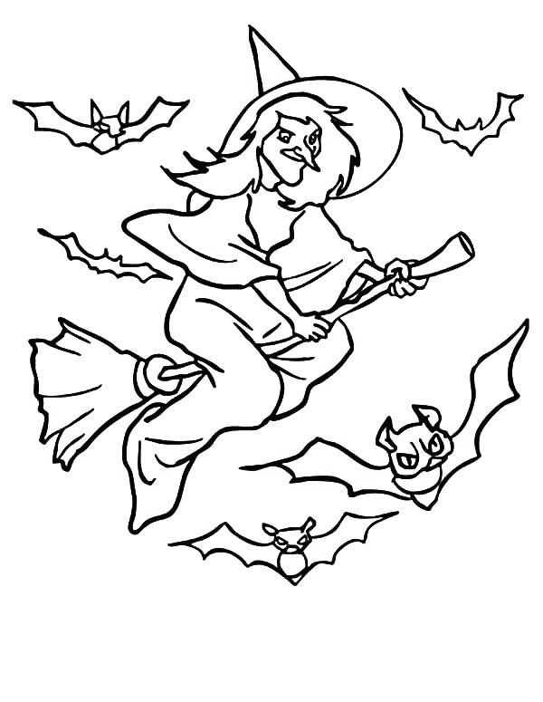 600x775 Witch Coloring Pages Witch Bats Flying Witch Coloring Pages Witch