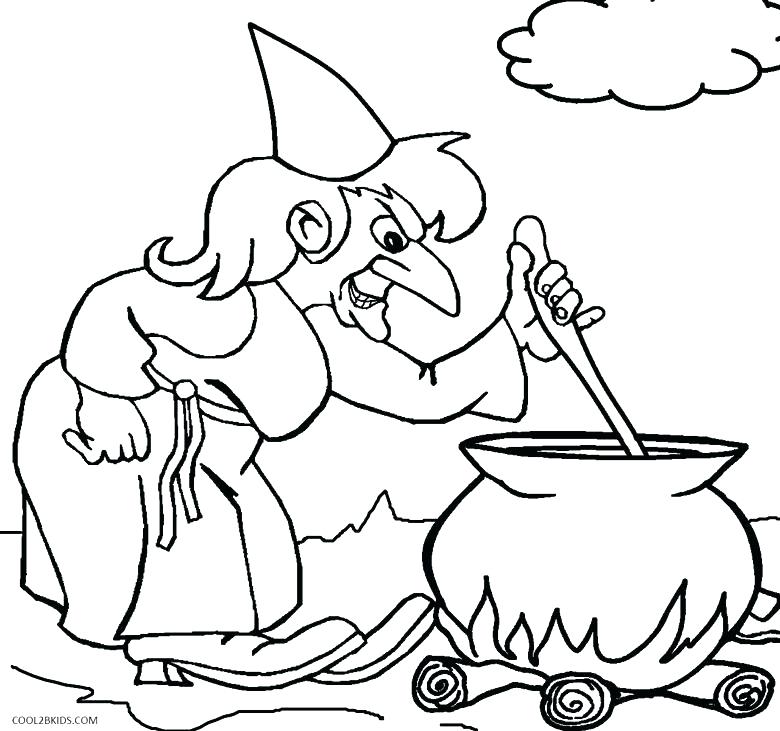 780x731 Witch Coloring Witch Frightened By Ghosts Witch Flying Under