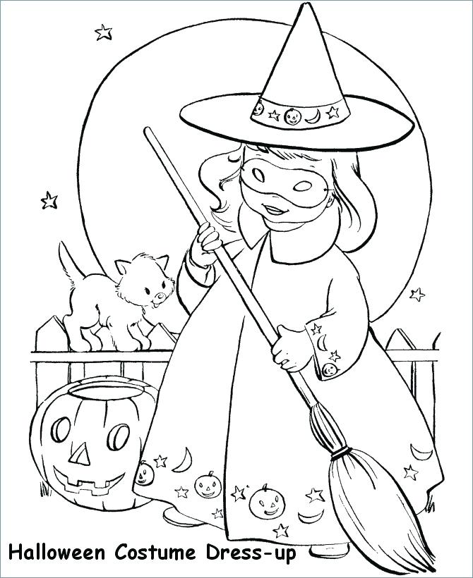 670x820 Coloring Pages For 1st Graders Little Girl Witch Witch Coloring