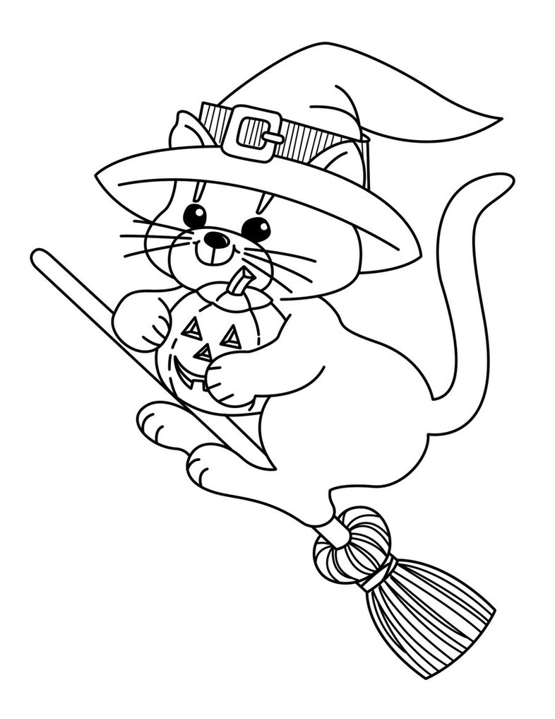 786x1017 Witch Coloring Pages Colouring To Amusing Page Halloween And Black