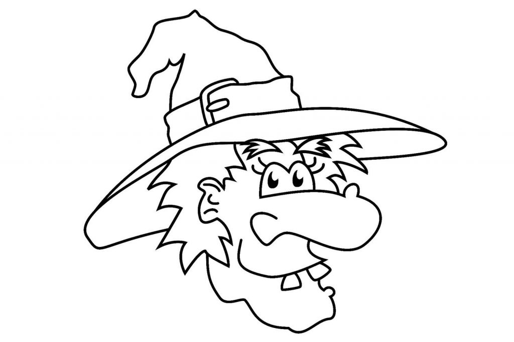 1024x683 Halloween Witch Face Coloring Page