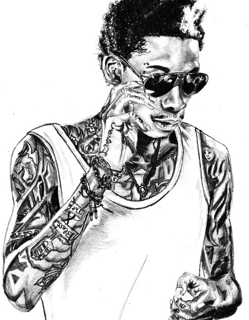 503x646 Wiz Khalifa Cartoon Drawing On Paper