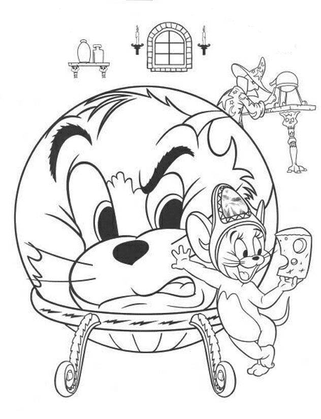 632x824 Tom And Jerry With A Wizard Coloring Page Animal Pages