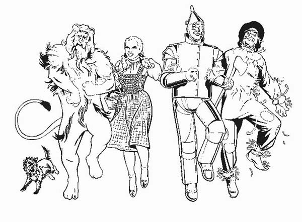 600x442 Cozy Inspiration Wizard Of Oz Coloring Pages Dorothy And Friends
