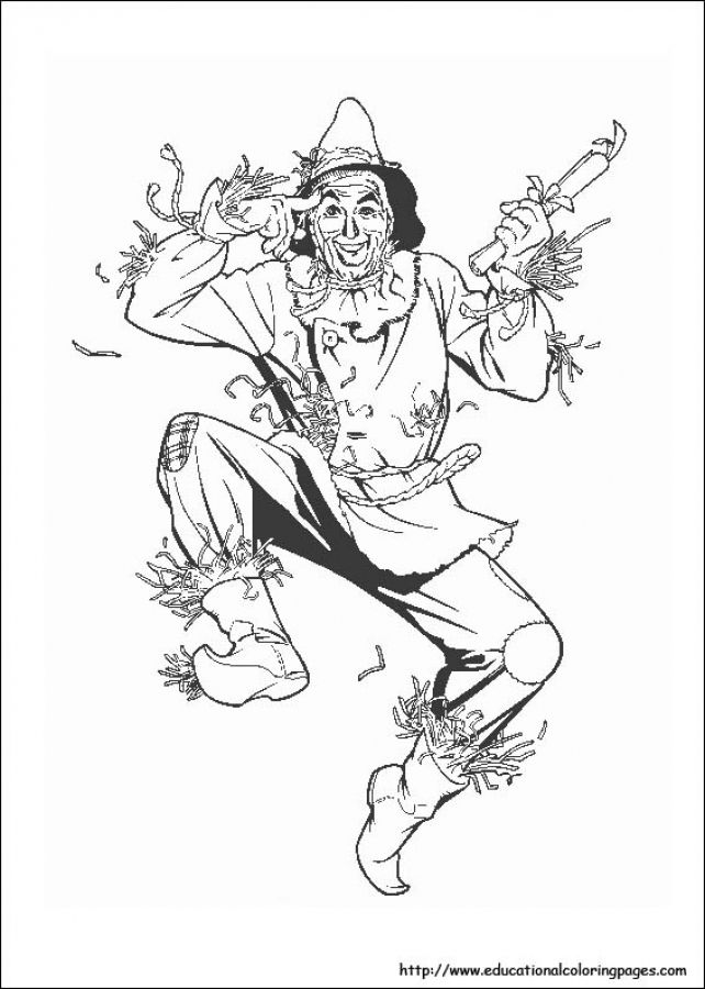 642x900 Scarecrow In Free Wizard Of Oz Printable Coloring Pages Fun