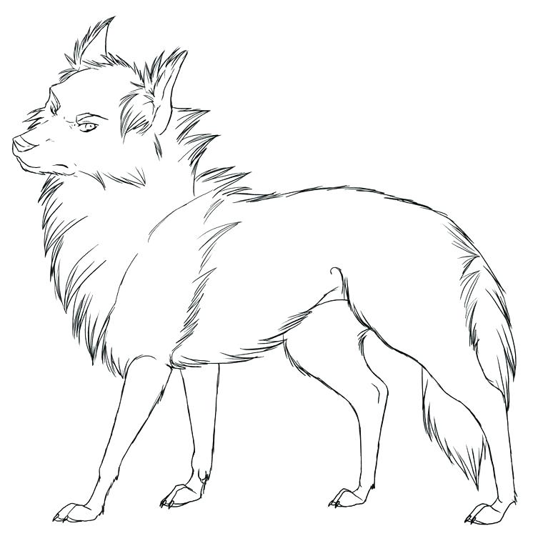 760x750 Awesome Wolf Coloring Pages For Winged Wolf Cub By Little Anime