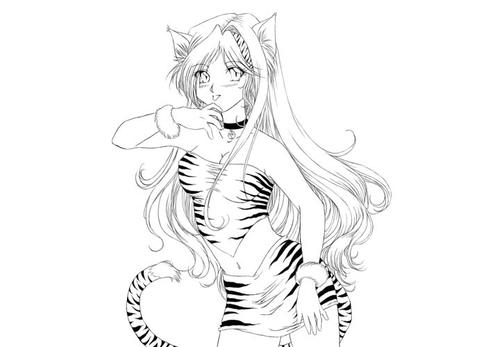 700x500 Anime Wolf Girl Coloring Pages Color Bros