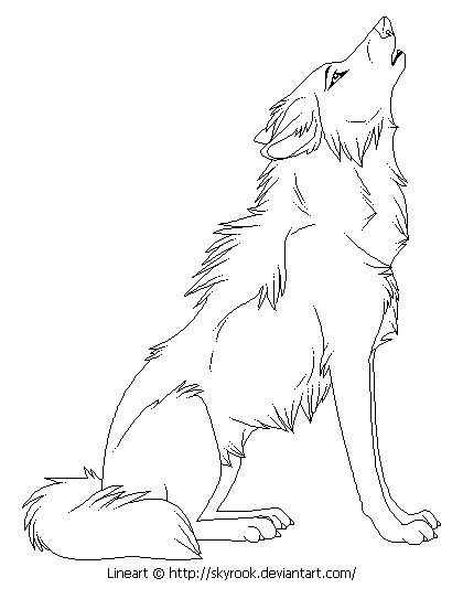 420x543 Drawn Howling Wolf Wing Coloring Page Pencil And In Color Drawn
