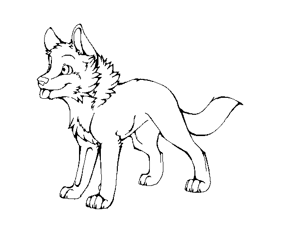 592x473 Wolf Pup Lineart By Machinewolf2 On Coloring Pages