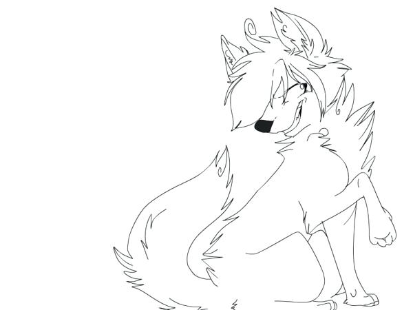 600x450 Cute Anime Wolf Coloring Pages Color Page
