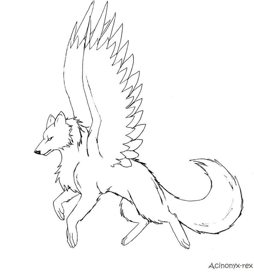 864x924 10 Pics Of Dragon Winged Wolf Coloring Pages