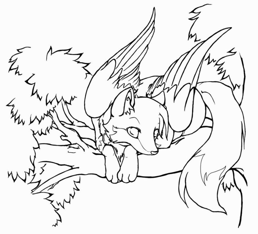843x766 Winged Wolf Coloring Pages Coloring Pages Wolf