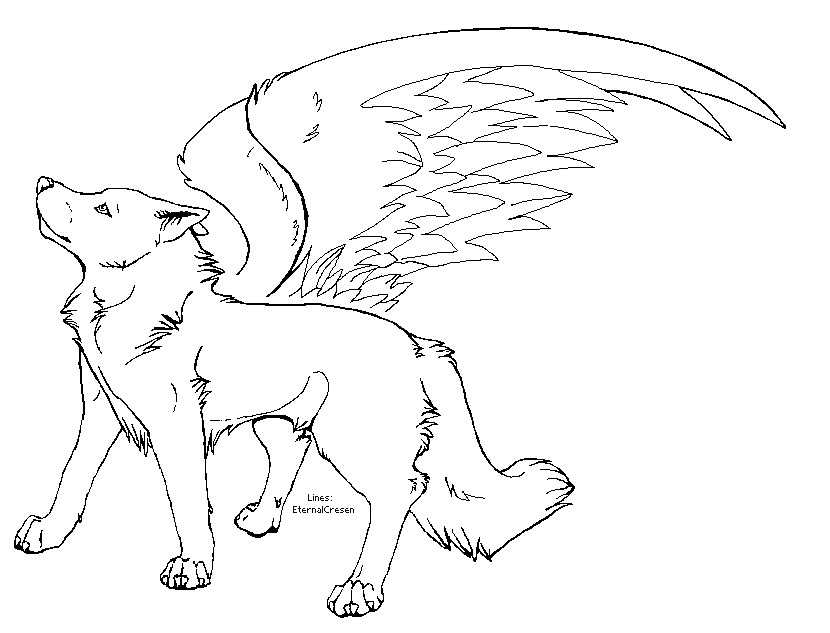 830x633 Amazing Anime Wolf With Wings Coloring Pages Images
