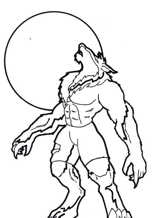 600x845 Werewolf Coloring Pages Lineart Classic Movie Monsters