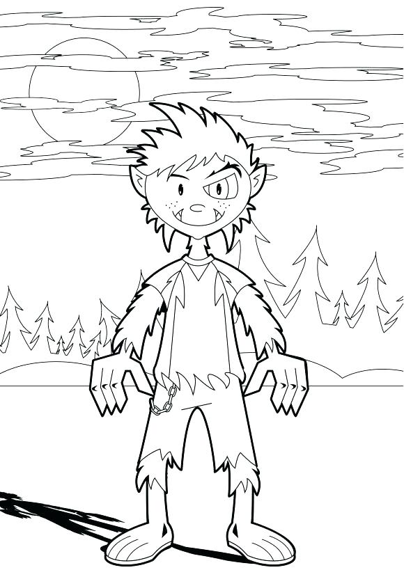 580x819 Wolfman Coloring Pages Coloring Pages Cartoon Of A Black And White