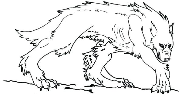 600x332 Wolfman Coloring Pages Werewolf Looking For Prey Colouring Page