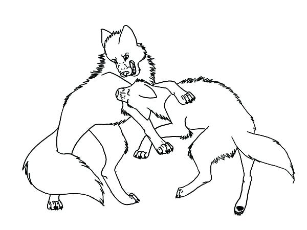 600x450 Anime Wolf Coloring Pages Wolf Fighting Coloring Page Anime Wolf