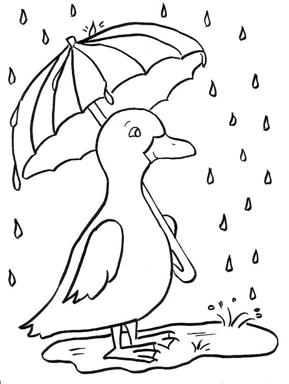 567x753 Rain Coloring Page Rainy Day Duckling Coloring Page Raincoat