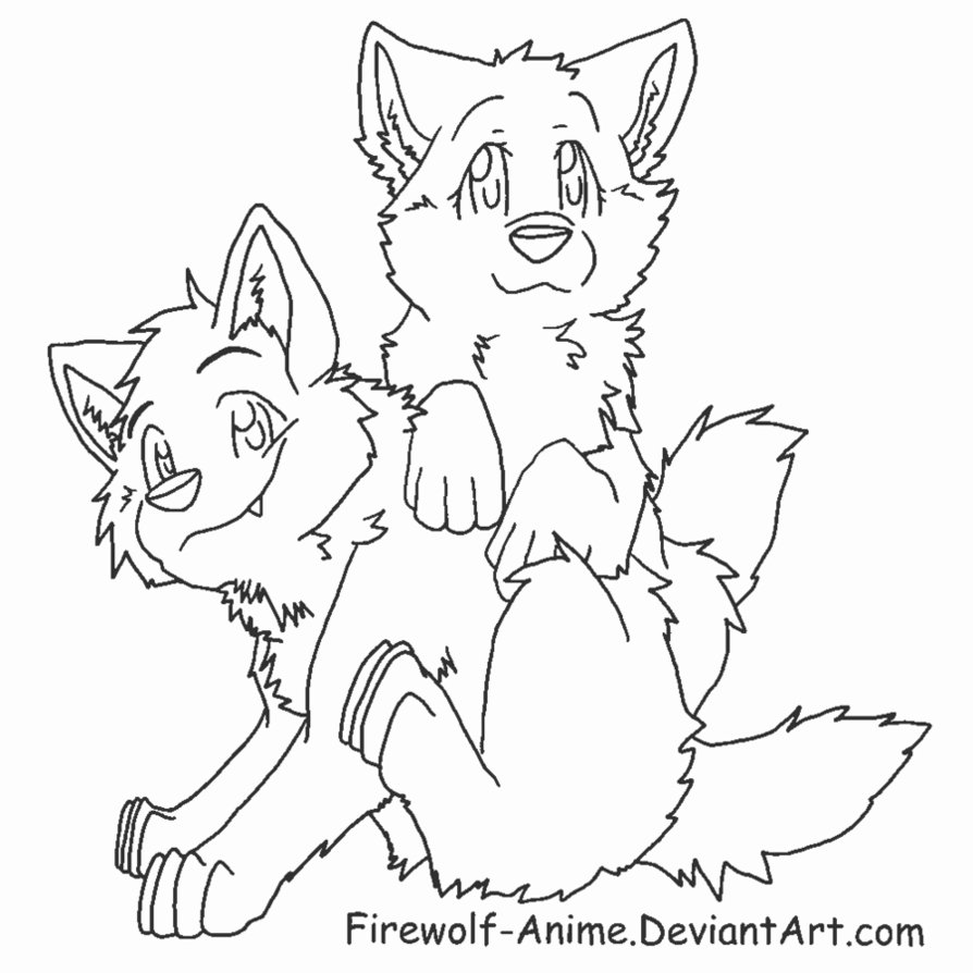 894x894 Anime Wolf Coloring Pages Print