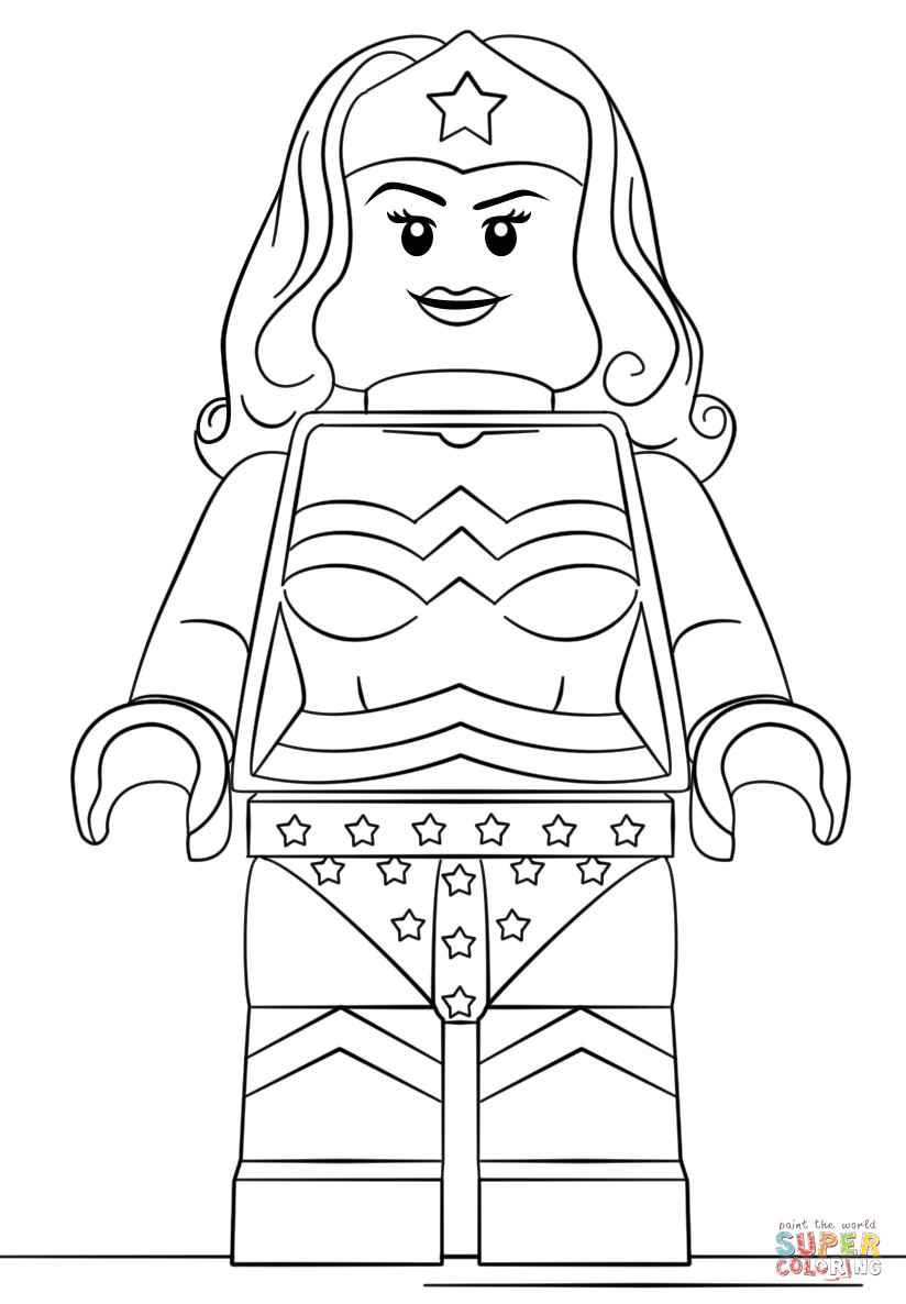 824x1186 Lego Wonder Woman Coloring Page Free Printable Pages Tearing
