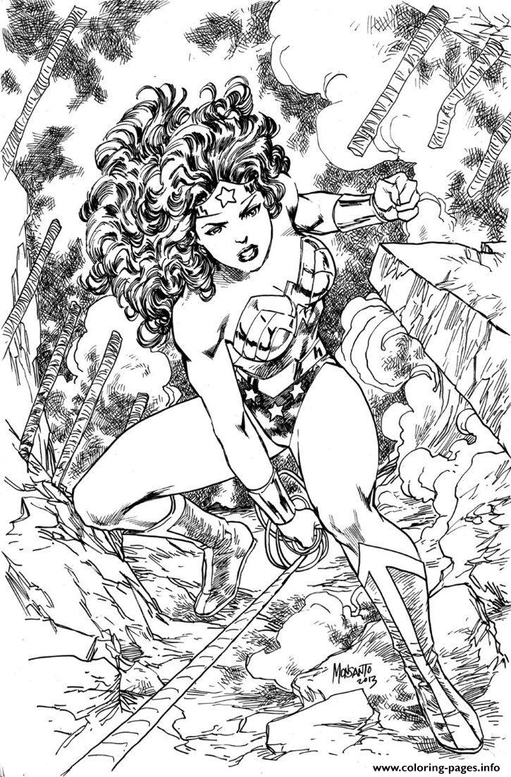 725x1102 Superhero Wonder Woman Adult Coloring Pages Printable