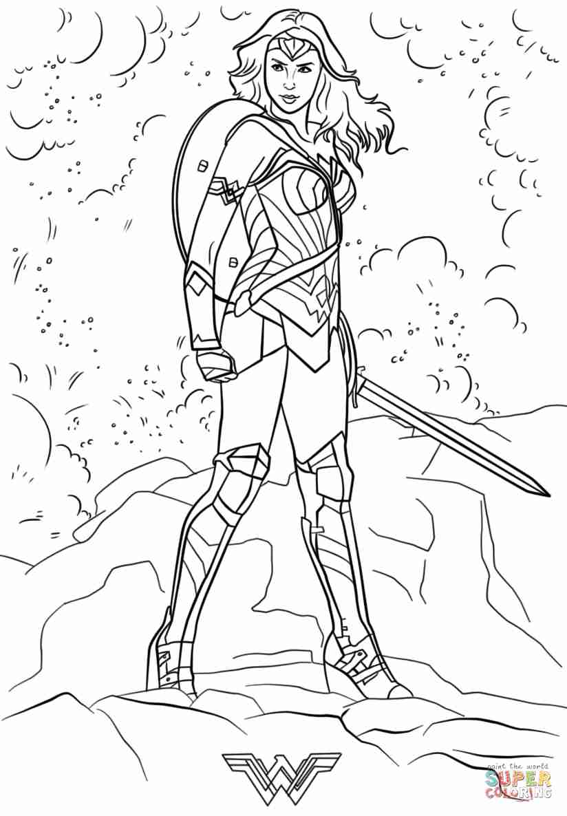 824x1186 Wonder Woman Coloring Page Free Printable Pages Lively Wonderwoman