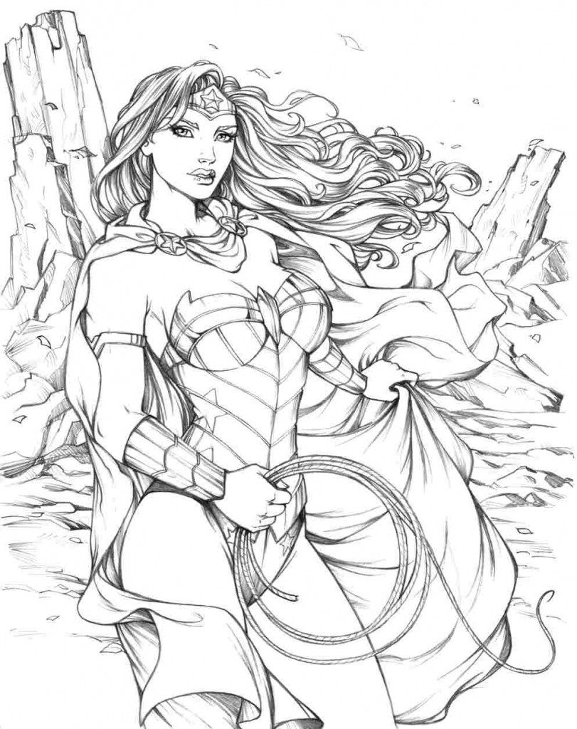 811x1024 Wonder Woman Coloring Pages For Adult