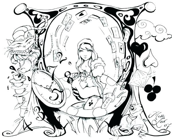 600x488 Coloring Caterpillar In Wonderland Coloring Pages In Wonderland