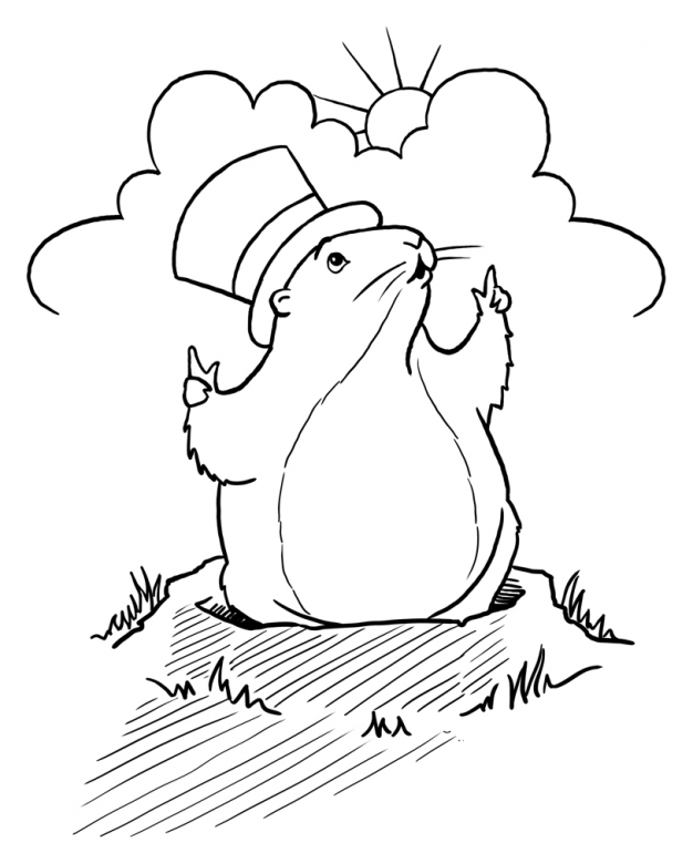 626x770 Groundhog Coloring Pages To Print Cartoon Bulletin
