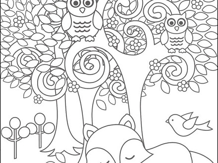 440x330 35 Woodland Animals Coloring Pages, Woodland Animals At Christmas