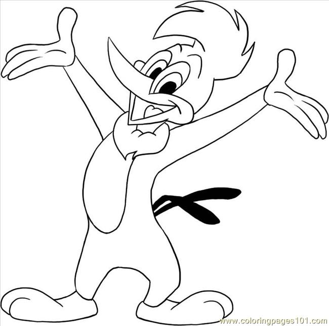 650x646 Woody Woodpecker Step 6 Coloring Page