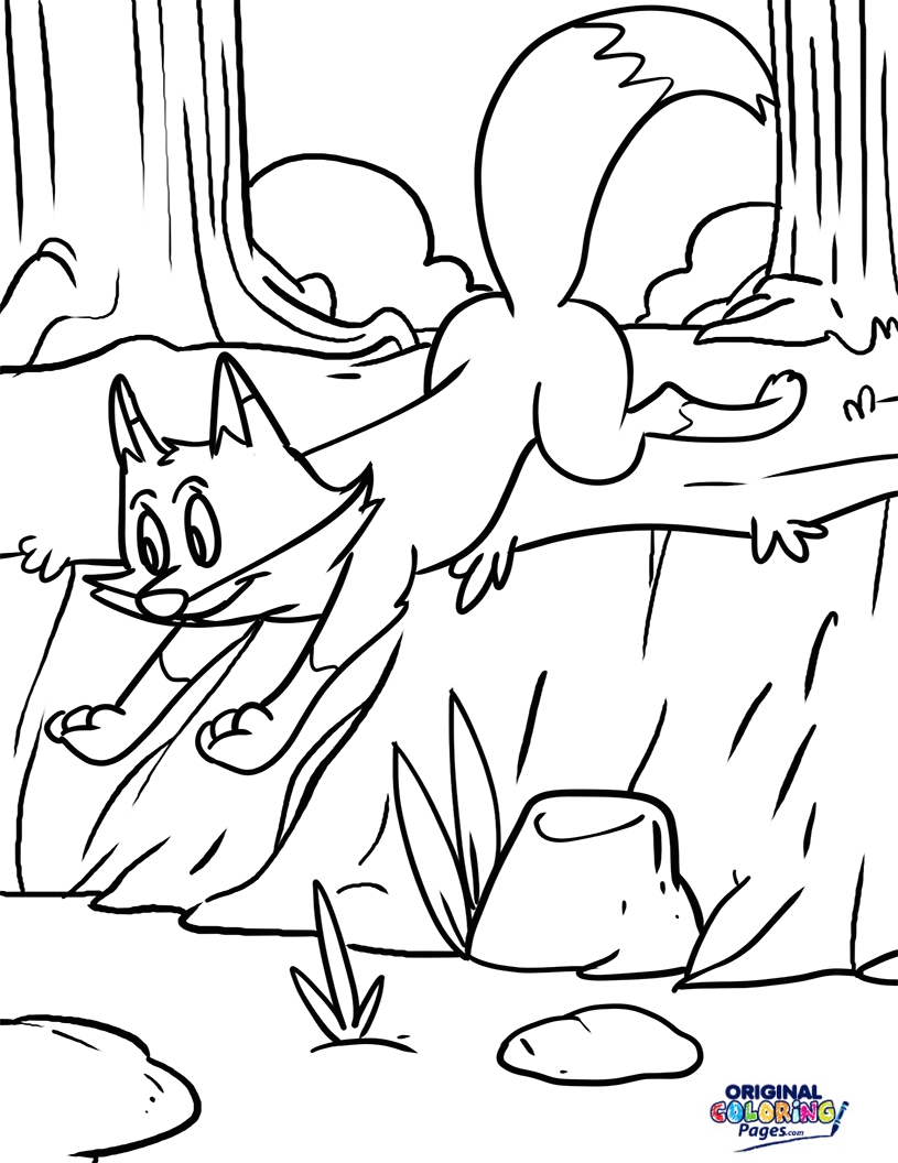 815x1056 Fox Playing In The Woods Coloring Page Coloring Pages Original